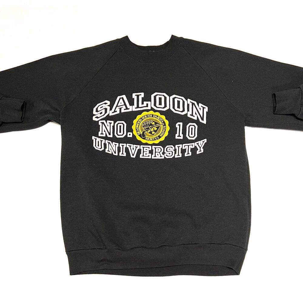 VTG Saloon University No 10 Deadwood South Dakota Mortui Manus Sweatshirt Fits M - Picture 4 of 7